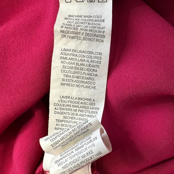 Just Fab Button Up Tunic/Shirt Dress WMNS 1X Pink Long Sleeve Relaxed Fit - Picture 6 of 7